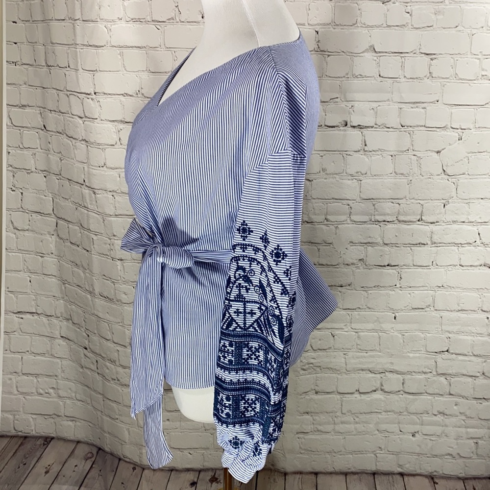 Zara Basic Embroidered Wrap Blouse - image 2